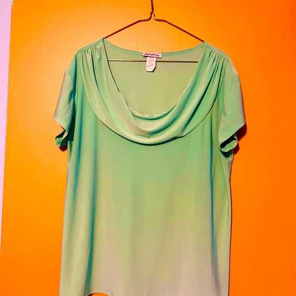 Sweet Clarity Tops - Sweet Clarity brand, XL, Mint green, Cowl neck blouse